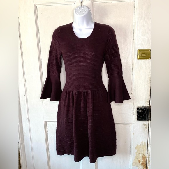 Vince Camuto Knit Textured BoHo Sweater Mini Dress - Picture 3 of 14